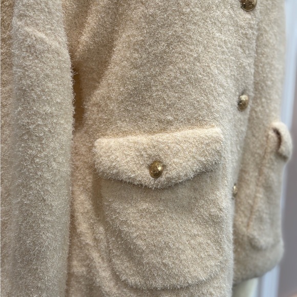 J. Crew Cream Teddy Jacket size XL - Picture 4 of 6